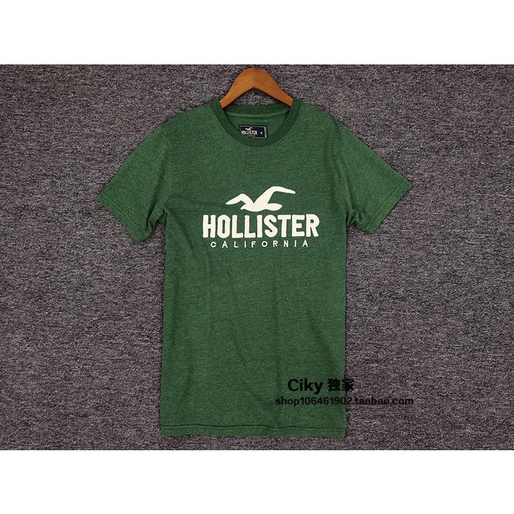 Áo Thun cotton Ngắn Tay Cổ Thuyền Hollister AF Hoco seagull Cá Tính Cho Nam