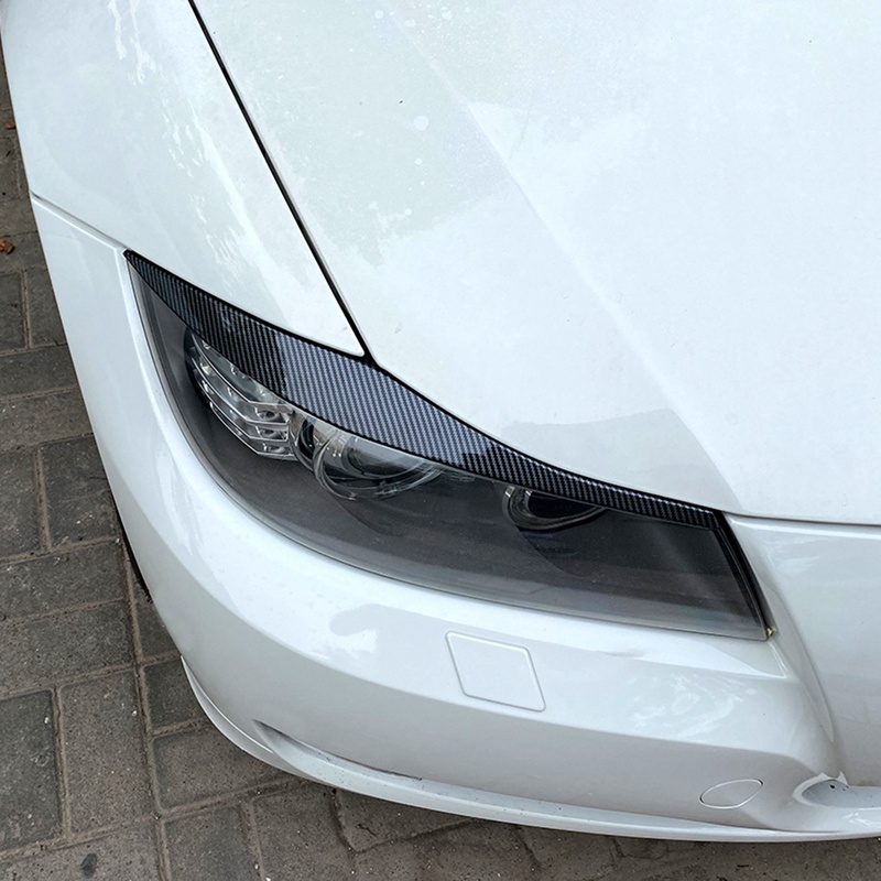 Miếng Dán Đèn Pha Bằng Sợi Carbon Cao Cấp Cho Xe Hơi BMW 3-Series E90 E91 320I 330I 2005-2012