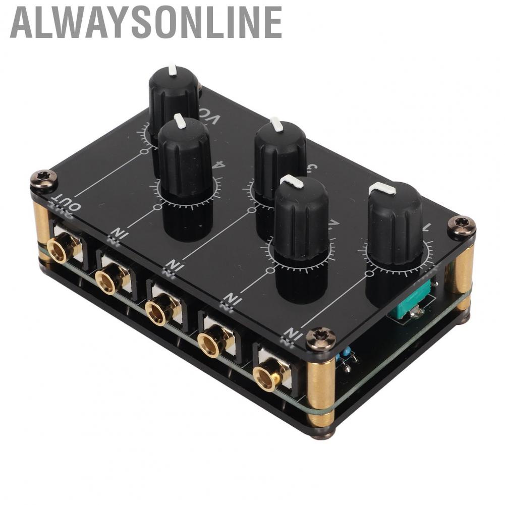 Alwaysonline Stereo Line Mixer  4 In 1 Out Low Noise Plug And Play Sound Passive 3.5mm Interface Mini for Live Streaming Tablets Phone