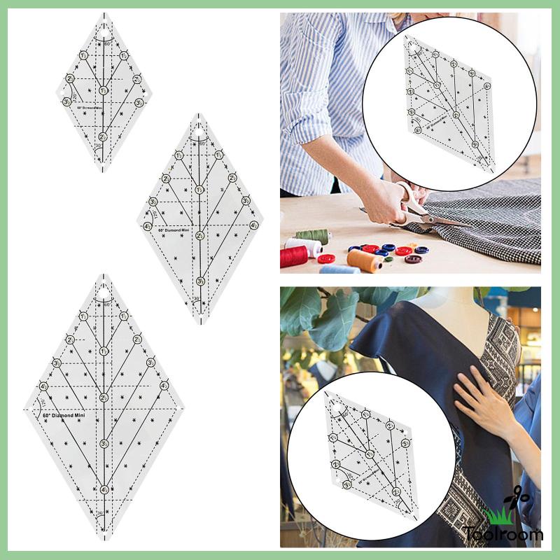 [Toolroom] Thước May Vá 60 Độ Đính Kim Cương Đơn Giản