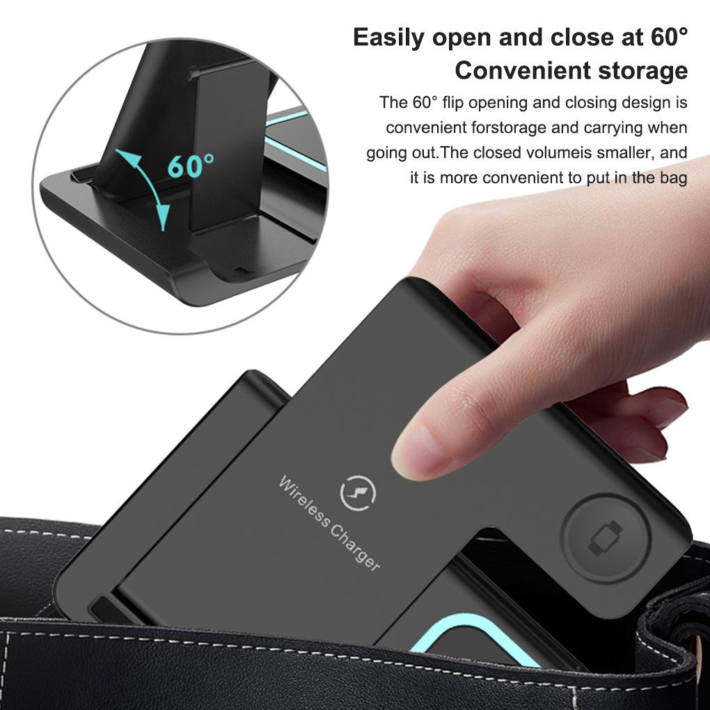 Đế Sạc Đứng Không Dây Tự Động Có Đèn Ngủ Tiện Dụng Mang Theo Du Lịch