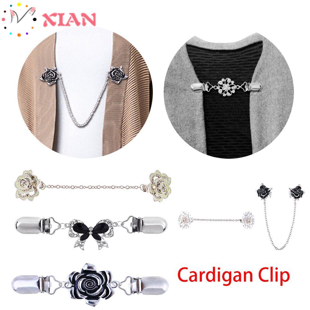 Kẹp Áo Khoác Cardigan Bằng Kim Loại Khắc Hình Hoa Hồng / Bông Tuyết Phong Cách Retro Cho Nữ|Kẹp Vịt Trang Trí Đa Ứng Dụng