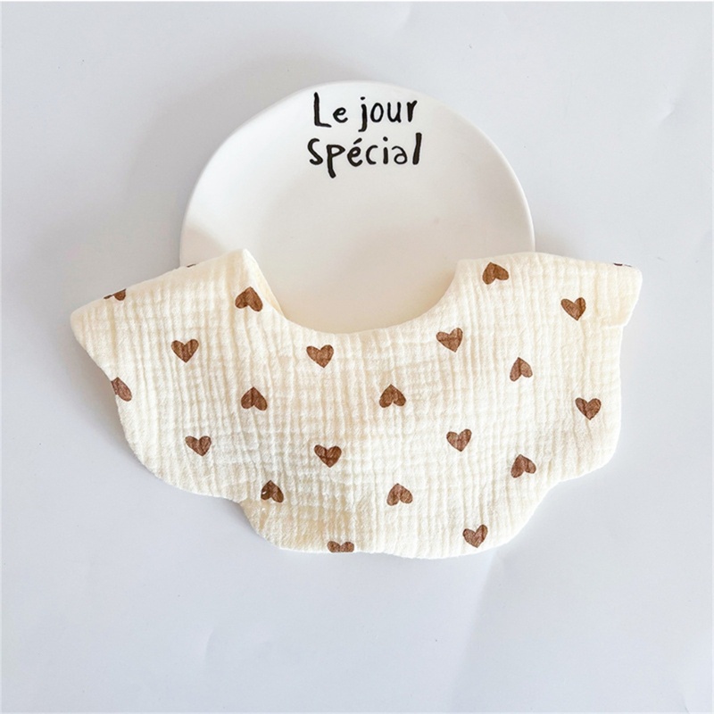 Yếm Ăn Cotton Hình Cánh Hoa Thoáng Khí Cho Bé