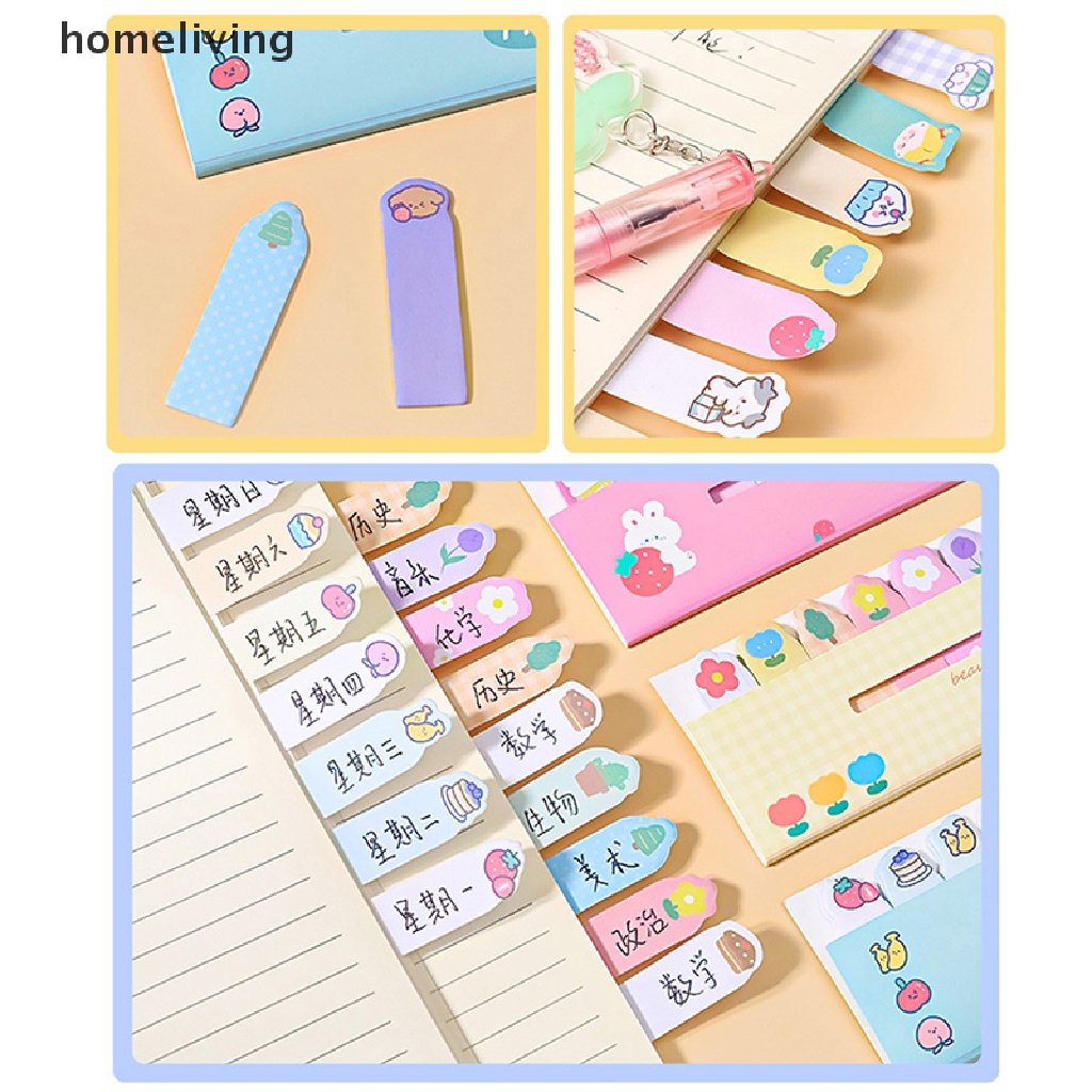 Bộ 120 Tờ Giấy Dán Đánh Dấu Trang Sách Hình Động Vật Dễ Thương