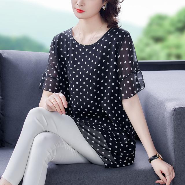 Áo Sơ Mi Chiffon Dáng Rộng Họa Tiết Hoa Thời Trang Cho Nữ Plus Size
