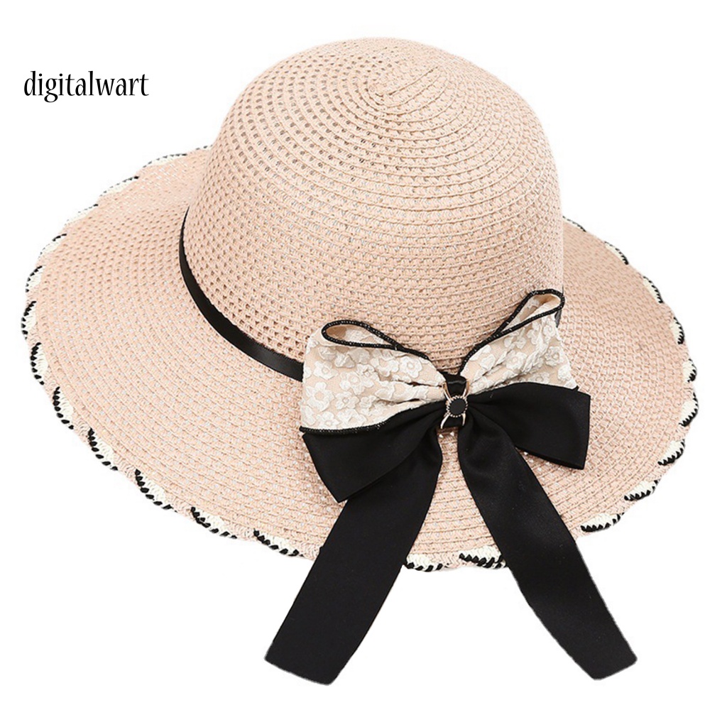 Kỹ Thuật Số| Nón Tai Bèo Che Nắng Thêu Hoa Màu Sắc Tương Phản Siêu Nhẹ Thời Trang Cho Nữ