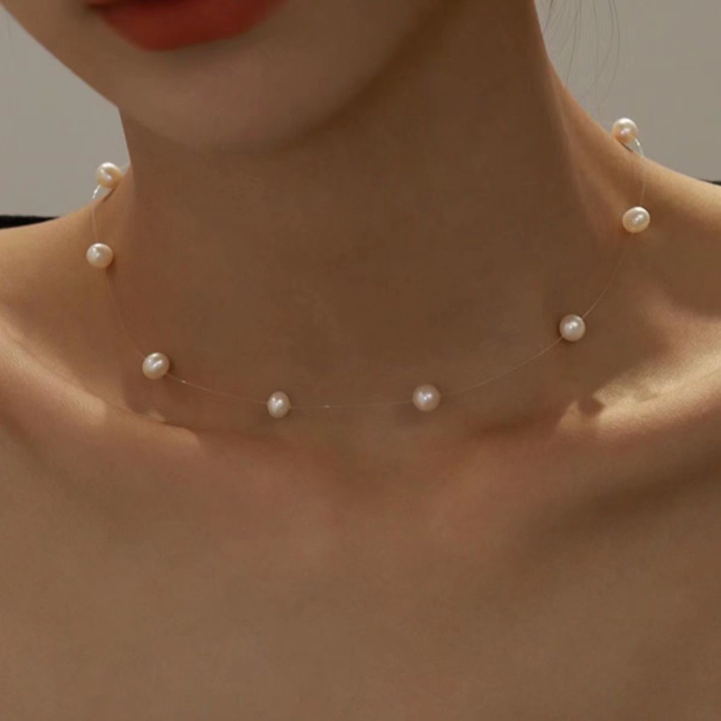 Vòng Cổ Choker Đính Ngọc Trai Đơn Giản Sang Trọng Thời Trang Hè 2023 Cho Nữ