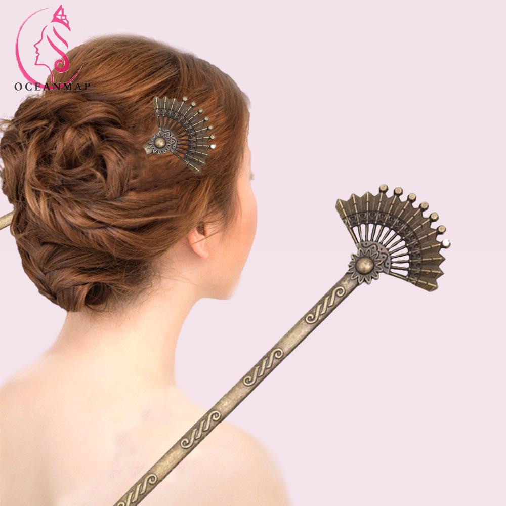Trâm Cài Tóc Kim Loại Hình Quạt Thời Trang Cho Nữ