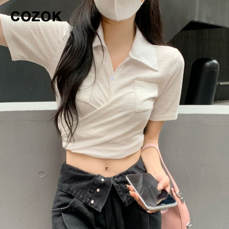 Áo polo Ngắn Tay Dây Chéo Sau Lưng Thời Trang Dành Cho Nữ