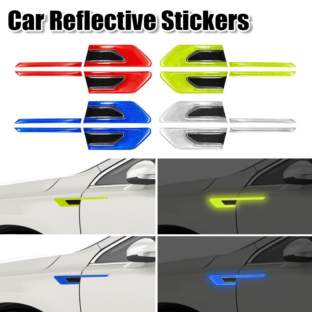 Bộ 2 Đề Can Phản Quang Cảnh Báo An Toàn Hình Học Chống Trầy Xước Trang Trí Xe Hơi