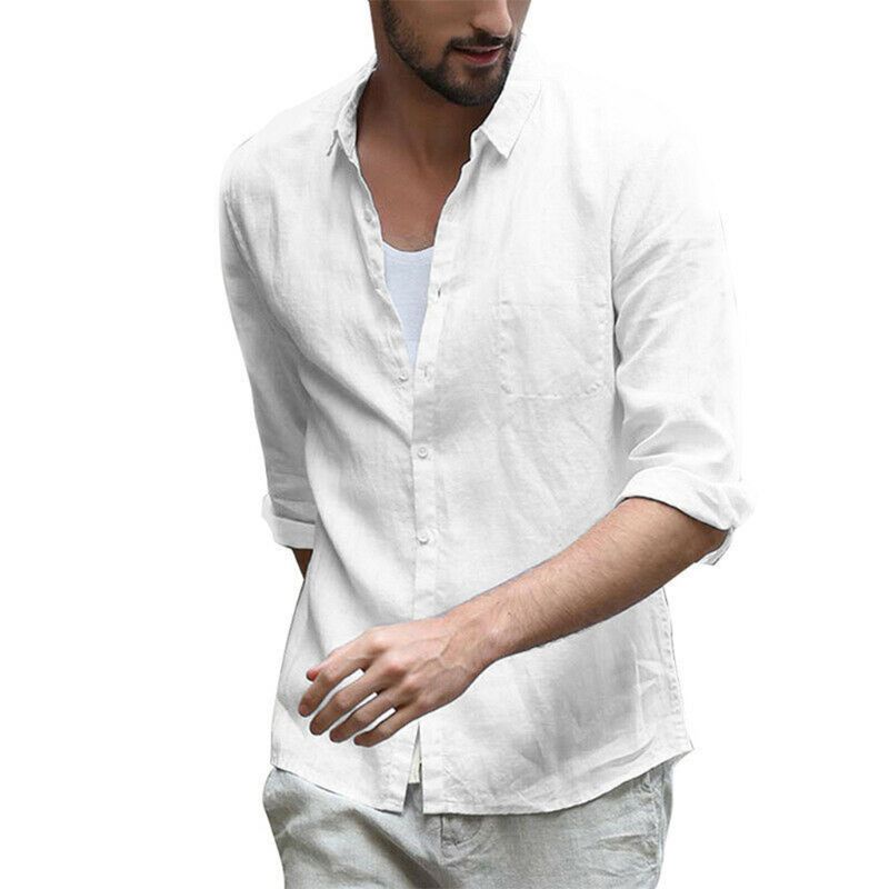 Áo Sơ Mi Tay Lỡ 3 / 4 Màu Sắc Thanh Lịch Cho Nam