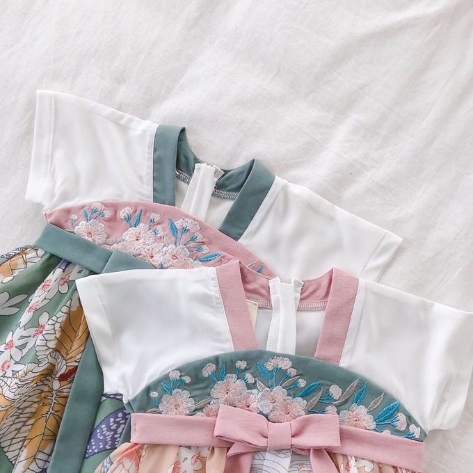 Đầm Sườn Xám Cách Tân Kiểu Cổ Điển Thời áo dài Trang Mùa Hè Xinh Xắn Cho Bé Gái