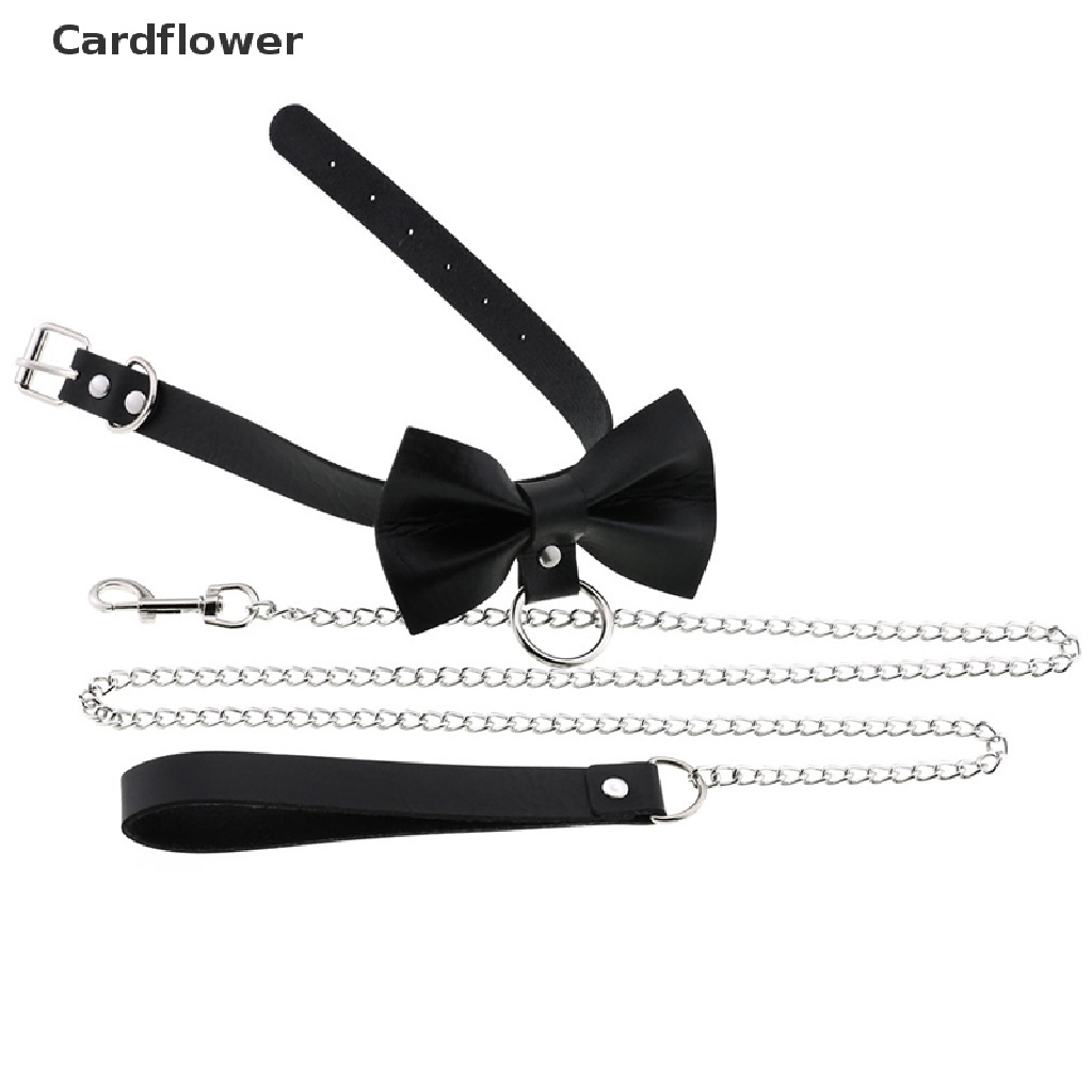 < Cardflower > Vòng Cổ Dây Xích Da Harajuku Punk Gothic Thắt Nơ Trang Sức Gợi Cảm Cho Nam Và Nữ