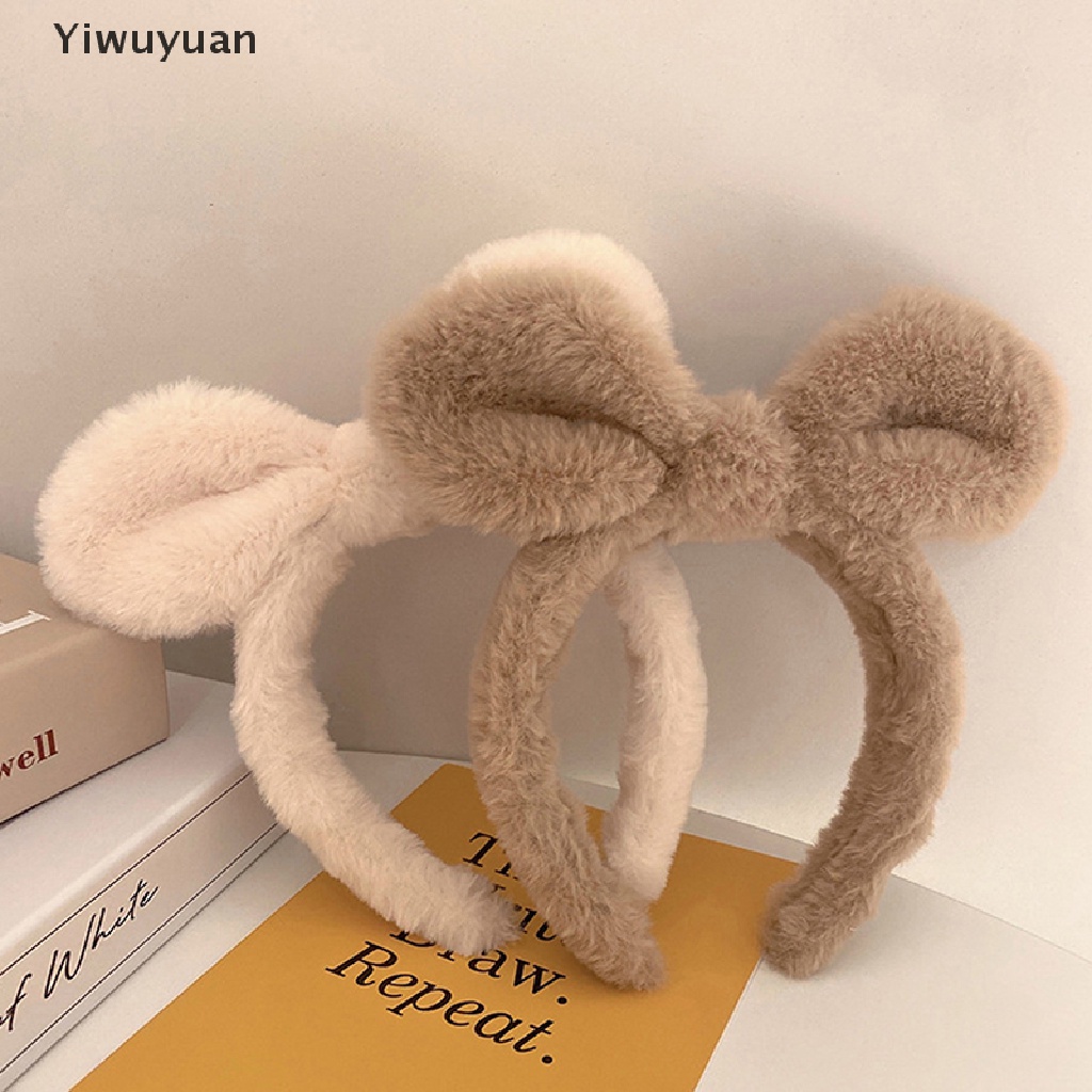 1 Băng Đô Cài Tóc Tai Thỏ Bằng Lông Nhung Màu Trơn Dành Cho Nữ