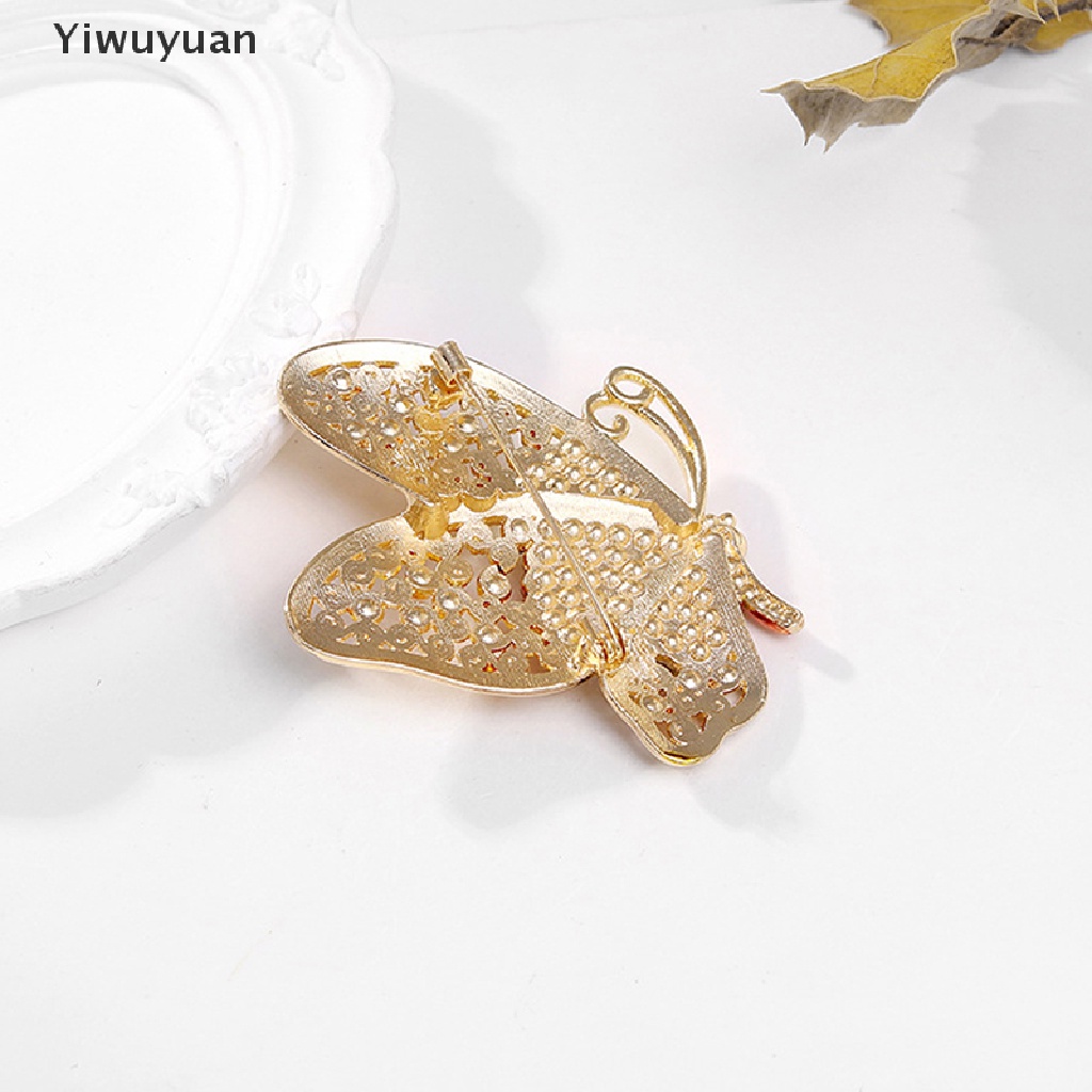 < Yiwuyuan > Trâm Cài Áo Hình Bướm Đính Đá Thời Trang Dự Tiệc Cho Nữ