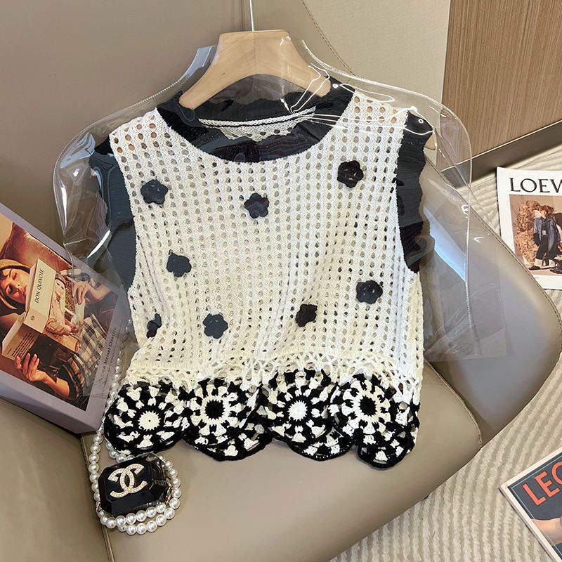 Áo Dệt Kim Sát Nách Thêu Hoa Hồng Thời Trang Mùa Hè 2022 Cho Nữ