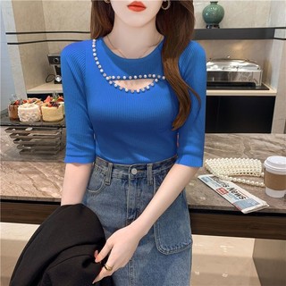 Áo Thun Tay Lửng Thiết Kế Mỏng Kiểu Dáng Mới Thời Trang Dành Cho Mùa Hè