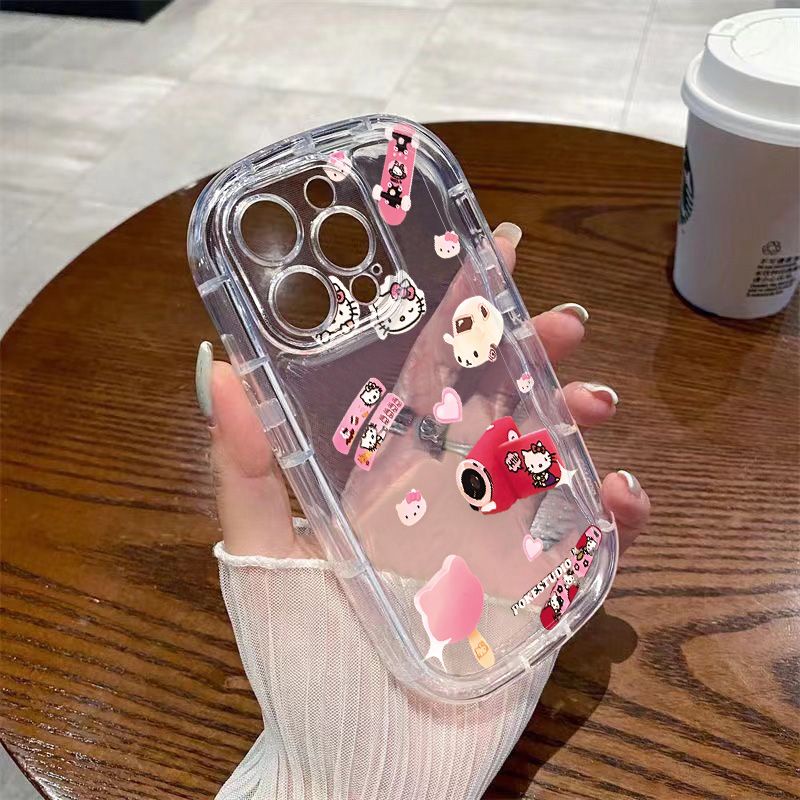 ✅Ốp Điện Thoại Dẻo Trong Suốt Họa Tiết Băng Cá Nhân / Mèo Dễ Thương Chống Sốc Cho iPhone14 xr / 12 / 13promax7 11xs8p