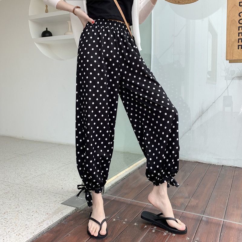 Quần Legging Chấm Bi Ống Rộng Phong Cách Hàn Quốc Trẻ Trung Dành Cho Nữ