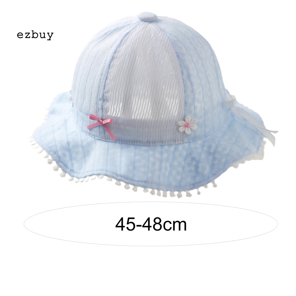 Nón Tai Bèo Chống Nắng Thoáng Khí Thêu Họa Tiết Xinh Xắn Cho Bé