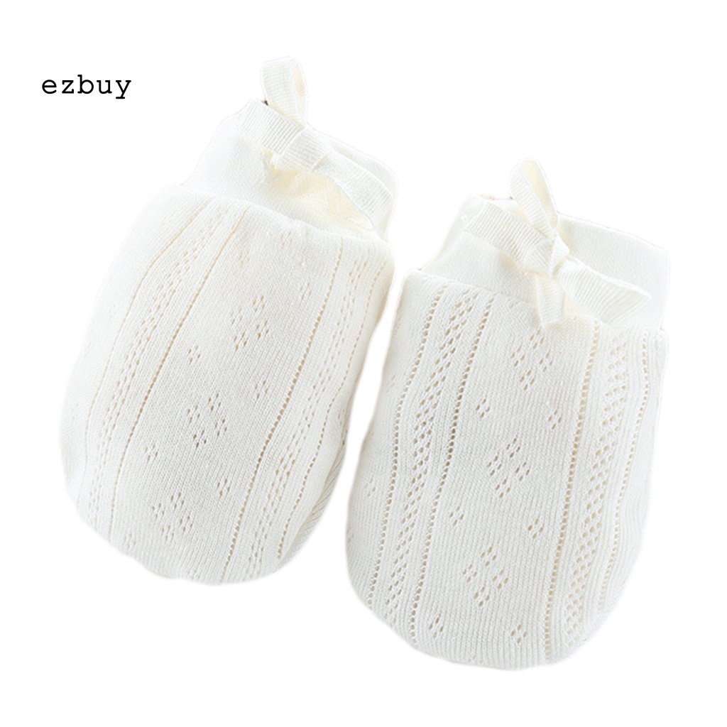 1 Đôi Găng Tay Thiết Kế Lưới Thoáng Khí Chống Trầy Xước Bảo Vệ Cho Bé Sơ Sinh