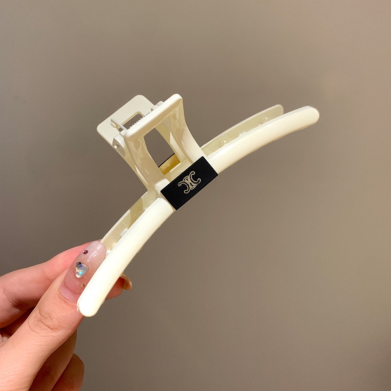 Kẹp Tóc Chữ C Lớn Màu Trắng Đen Phong Cách Cổ Điển Thời Trang Cho Nữ