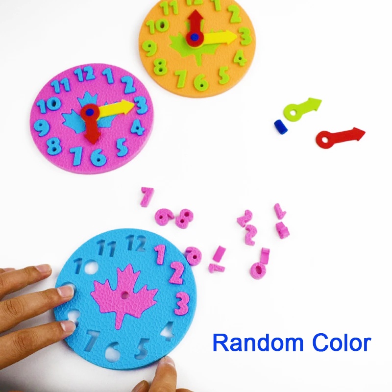 Đồ Chơi Giáo Dục Đồng Hồ Xốp Eva Montessori Cho Trẻ Mẫu Giáo