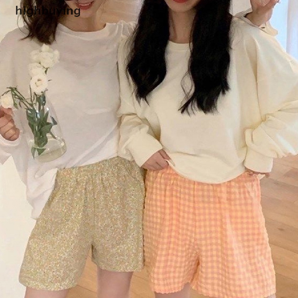 Quần Short Ngủ Sọc Ca Rô Ống Rộng Thời Trang Hè Hàn Quốc Đáng Yêu Dành Cho Nữ HBVN Belle 2023