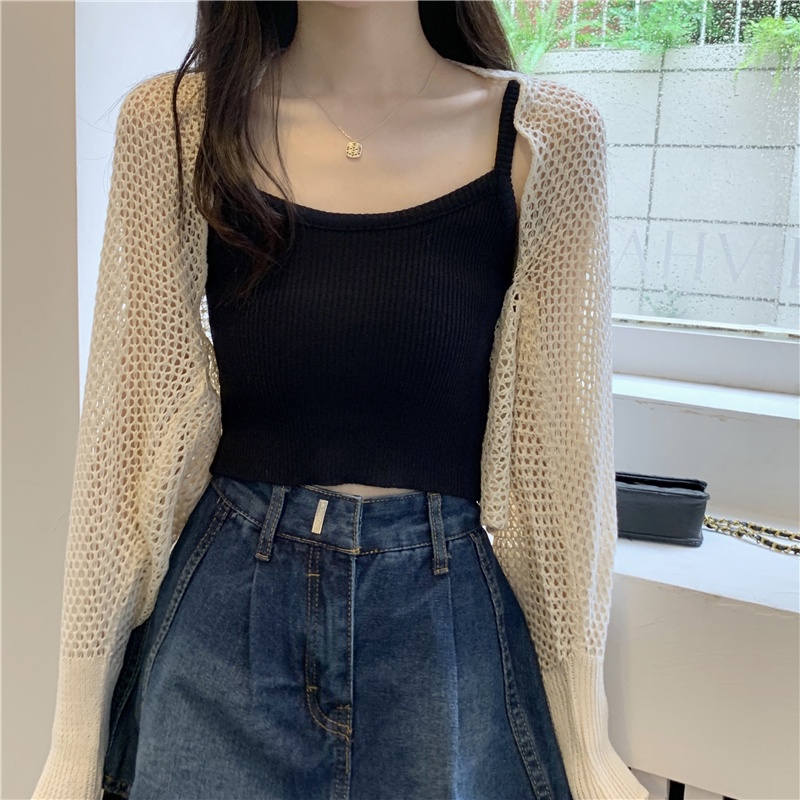 Áo Khoác Cardigan Dệt Kim Mỏng Tay Dài Chống Nắng hka018