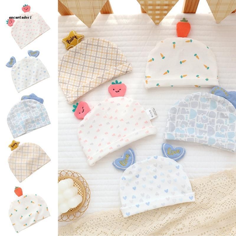 ✿ Mũ Cotton Thoáng Khí In Hình Đầu Lâu Hoạt Hình Thân Thiện Với Làn Da Giữ Ấm Cho Trẻ Sơ Sinh