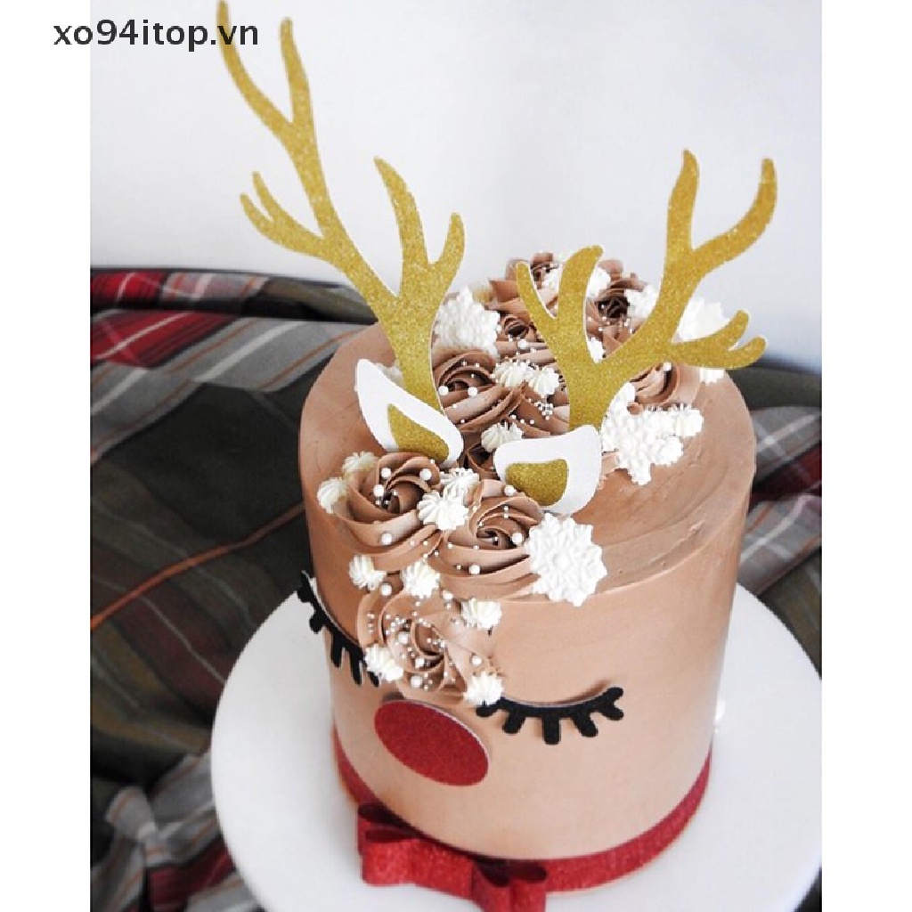 Xoitop 1 Set Que Cắm Trang Trí Bánh Cupcake Tráng Miệng Hình Tai Thỏ Hươu Dùng Trong Tiệc Sinh Nhật