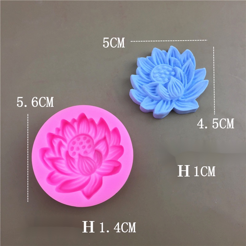 Khuôn Làm Bánh / Xà Phòng / Nến Hình Hoa Sen 3D Bằng Silicone DIY