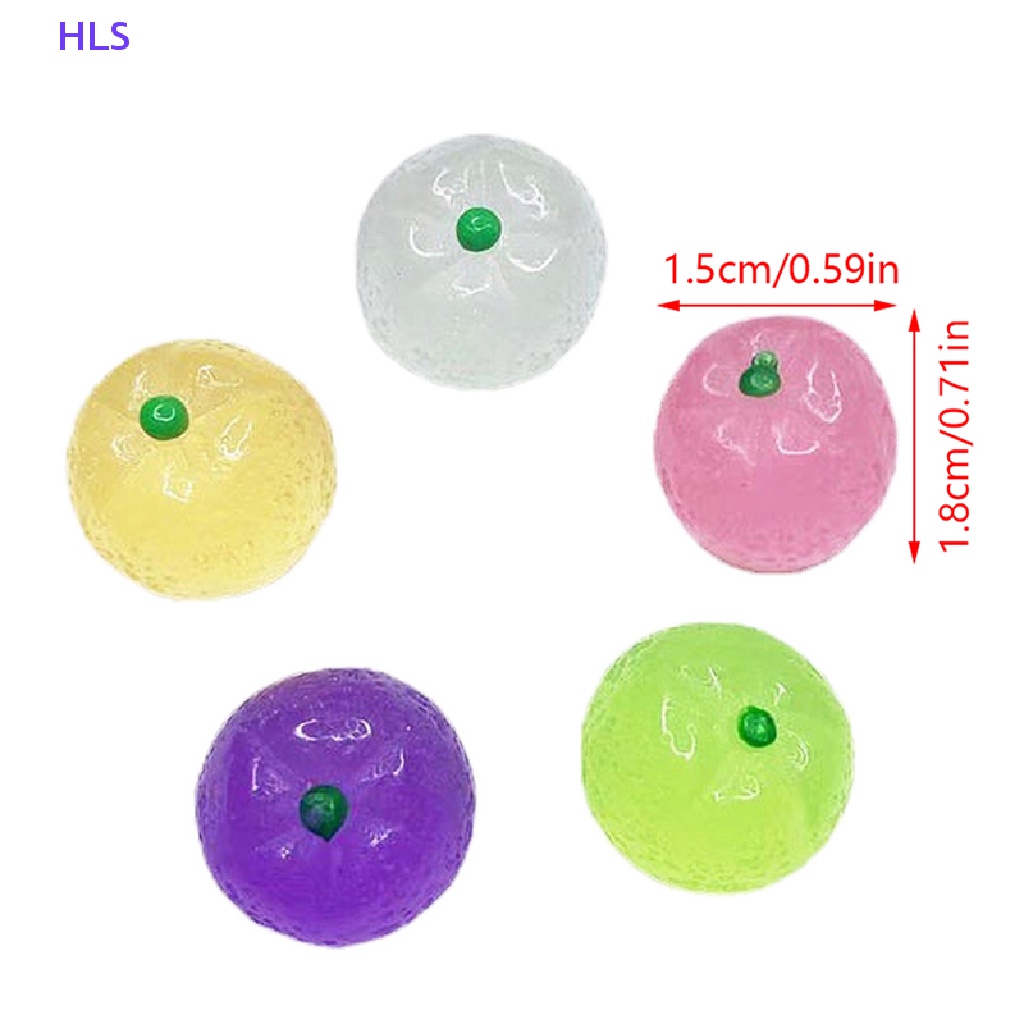 Set 5 Quả Cam / Táo / Cà Chua Dạ Quang Mini Bằng Nhựa Resin DIY Trang Trí Nhà Cửa