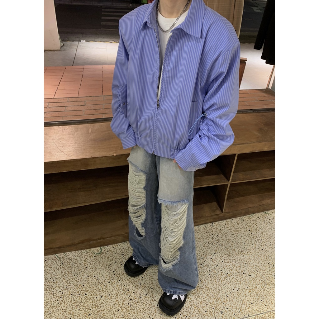 Áo Khoác Sơ Mi Tay Dài Kẻ Sọc Kiểu Retro Đường Phố Thời Trang Mùa Đông Cho Các Cặp Đôi