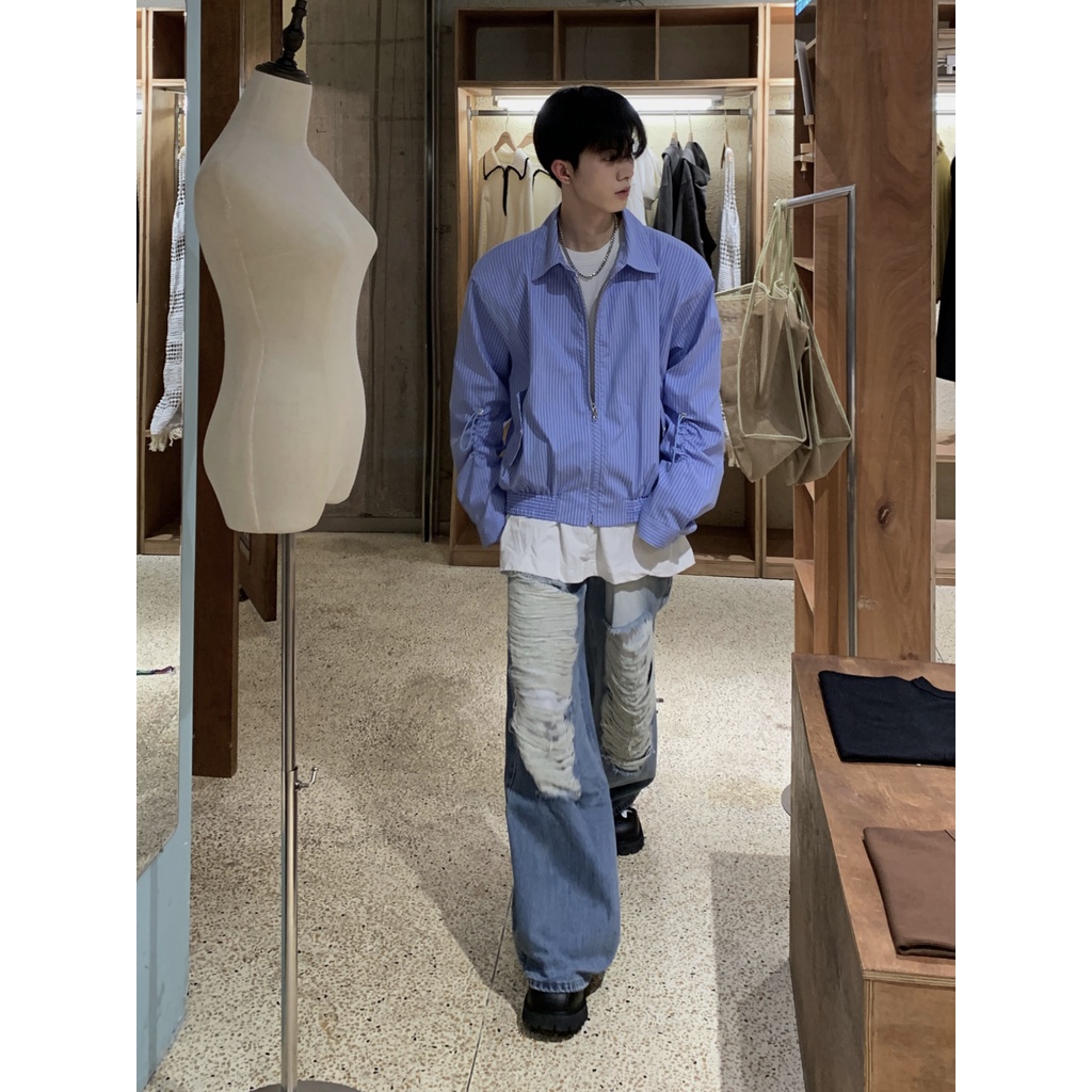 Áo Khoác Sơ Mi Tay Dài Kẻ Sọc Kiểu Retro Đường Phố Thời Trang Mùa Đông Cho Các Cặp Đôi