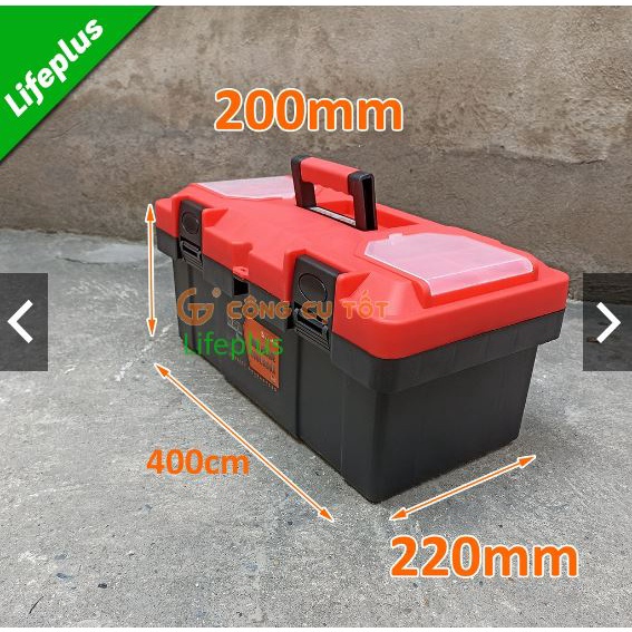 Thùng đồ nghề nhựa cam 19inch  20x22x40cm máy Thái Bảo