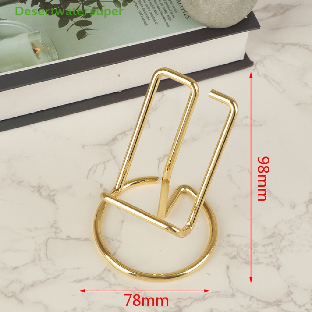 Giá Đỡ Điện Thoại / Thẻ Để Bàn Bằng Kim Loại Màu Vàng Hồng