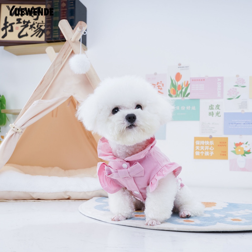 Yue.z Trang Phục Áo Thun Họa Tiết Hoa Màu Trắng Cỡ Nhỏ / Trung Bình / Nhỏ Thời Trang Cho Thú Cưng