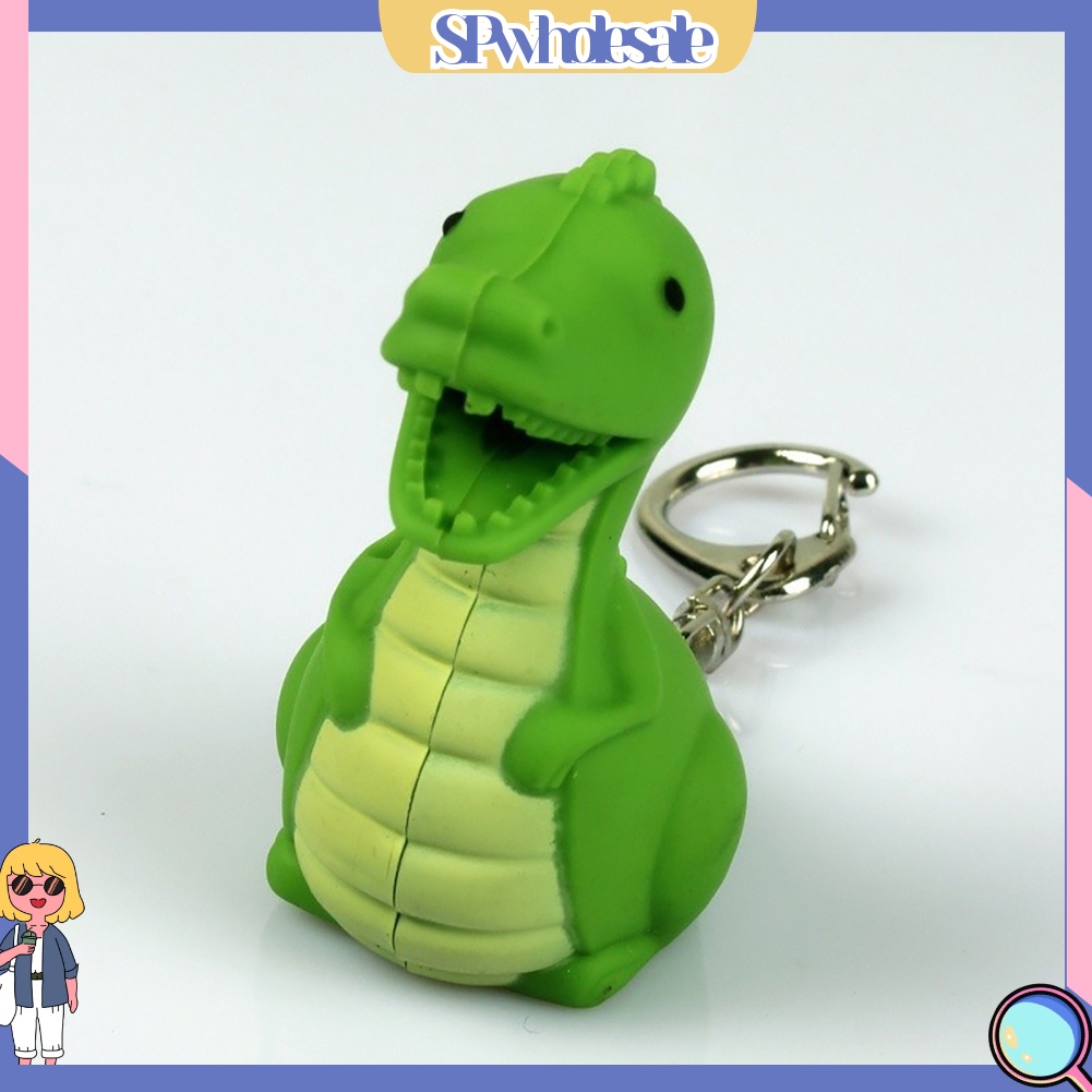 <SPwholesale> Móc Khóa Hình Khủng Long Có Đèn LED Dễ Thương