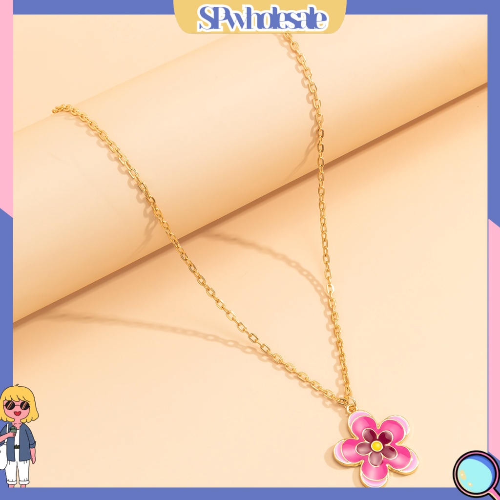 &lt;SPwholesale&gt; Vòng cổ Mặt Hoa Đầy Màu Sắc Cổ Điển Sáng Bóng Cho Lễ Hội