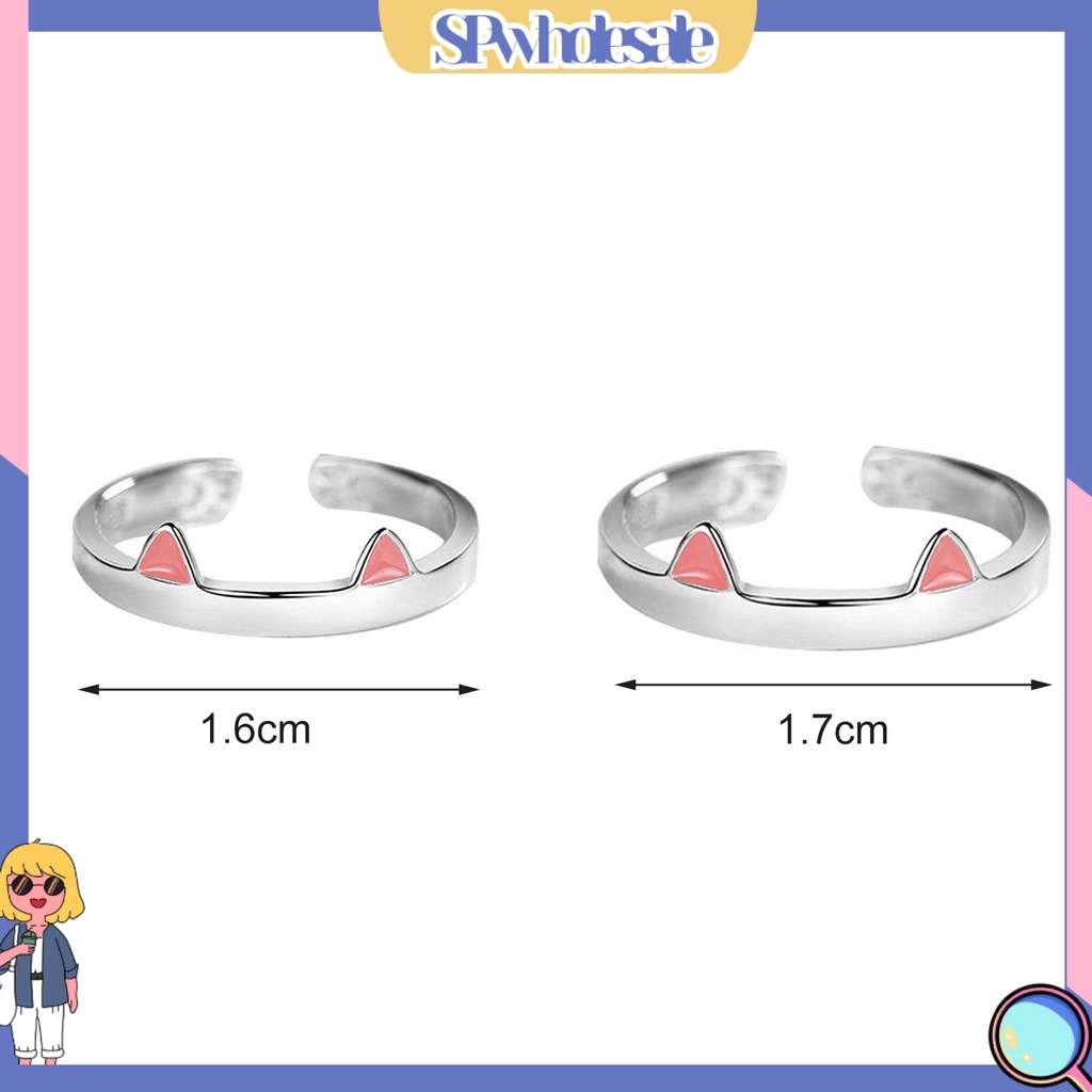 <SPwholesale> Nhẫn Hở Mạ Trang Sức Hình Tai Mèo Có Thể Điều Chỉnh Trang Sức Hàng Ngày Cho Cặp Đôi