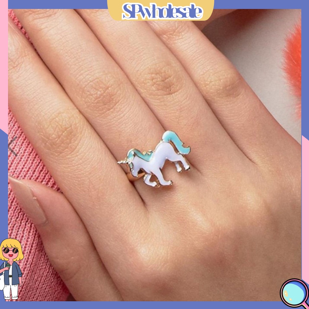 <SPwholesale> Nhẫn Hình Hoạt Hình Cổ Tích Tráng Men Cho Nữ