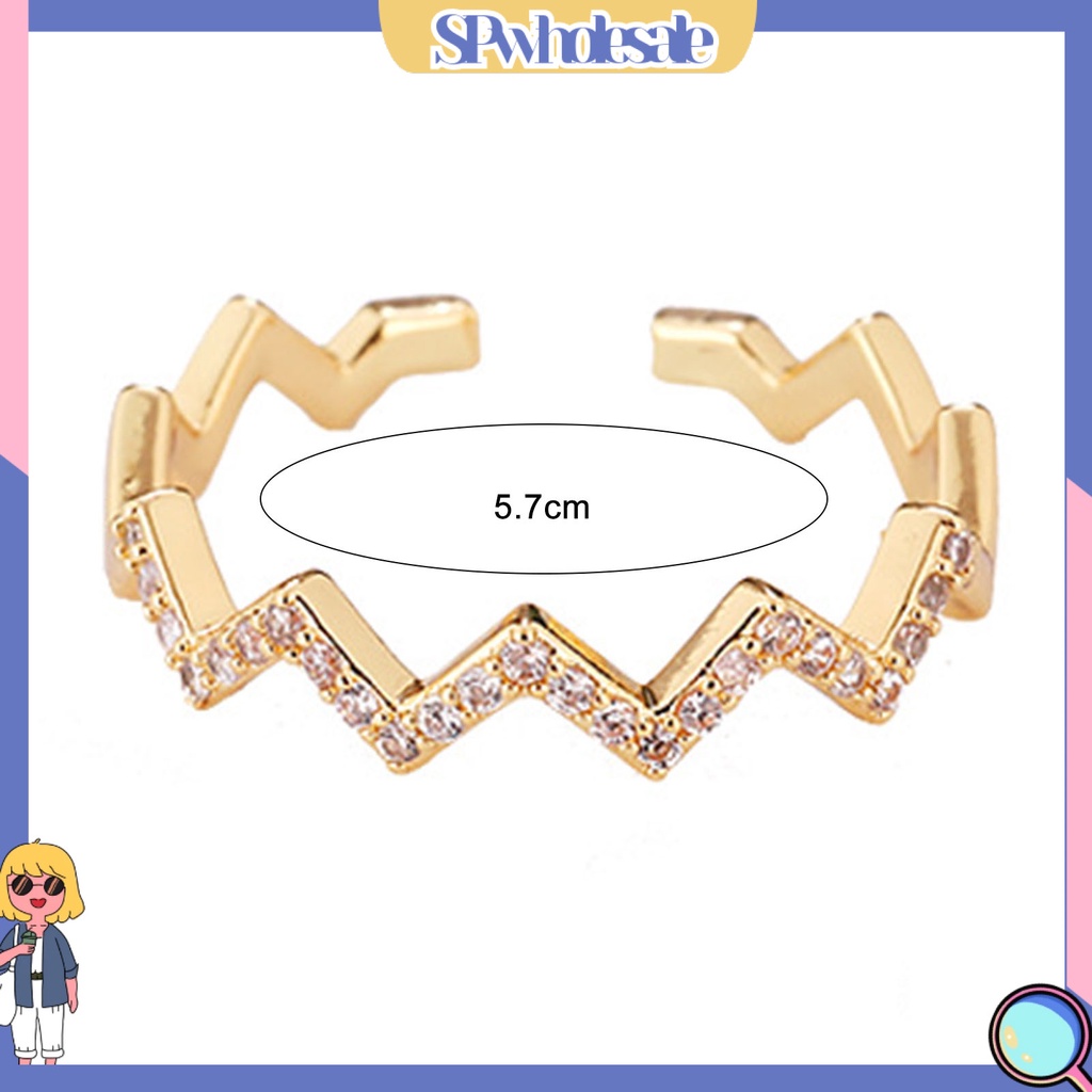 <SPwholesale> Nhẫn Hợp Kim Kiểu Gợn Sóng Quyến Rũ Dễ Phối Đồ Hàng Ngày Có Thể