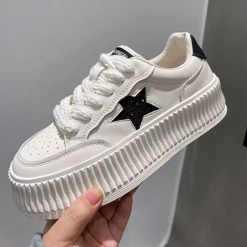 CHZK Giày Thể Thao Đế Dày 4cm Chống Nước Phong Cách Hàn Quốc Cho Nữ