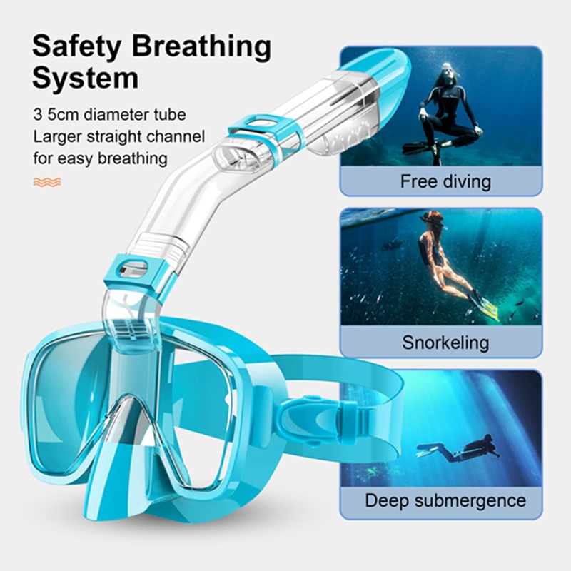Bộ Mặt Nạ Lặn Chuyên Nghiệp Có Thể Gấp Gọn Kèm Hệ Thống Khô Và Giá Đỡ Camera Chống Sương Mù