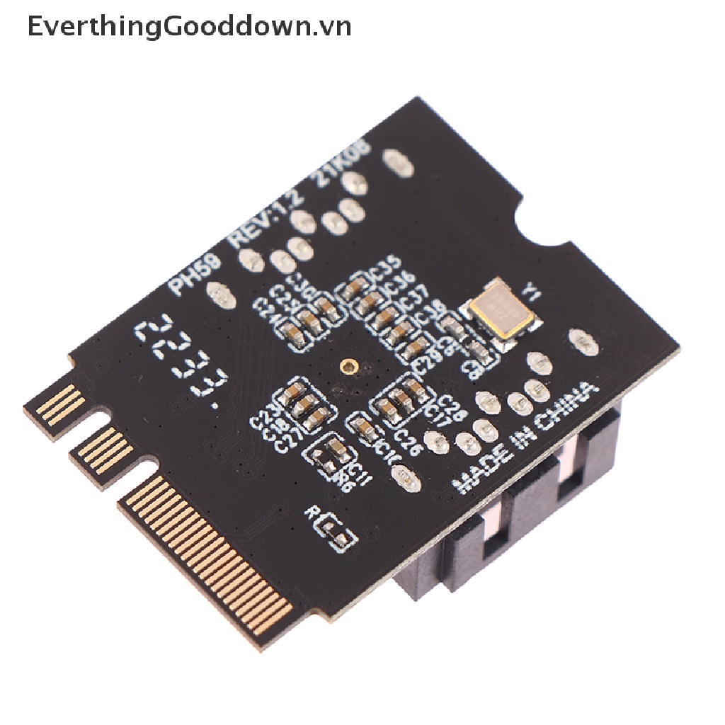Everthinggooddown 1 Bộ Thẻ Mở Rộng M2 Sang SATA 3.0 Kèm Cáp Chìa Khóa A + E WIFI