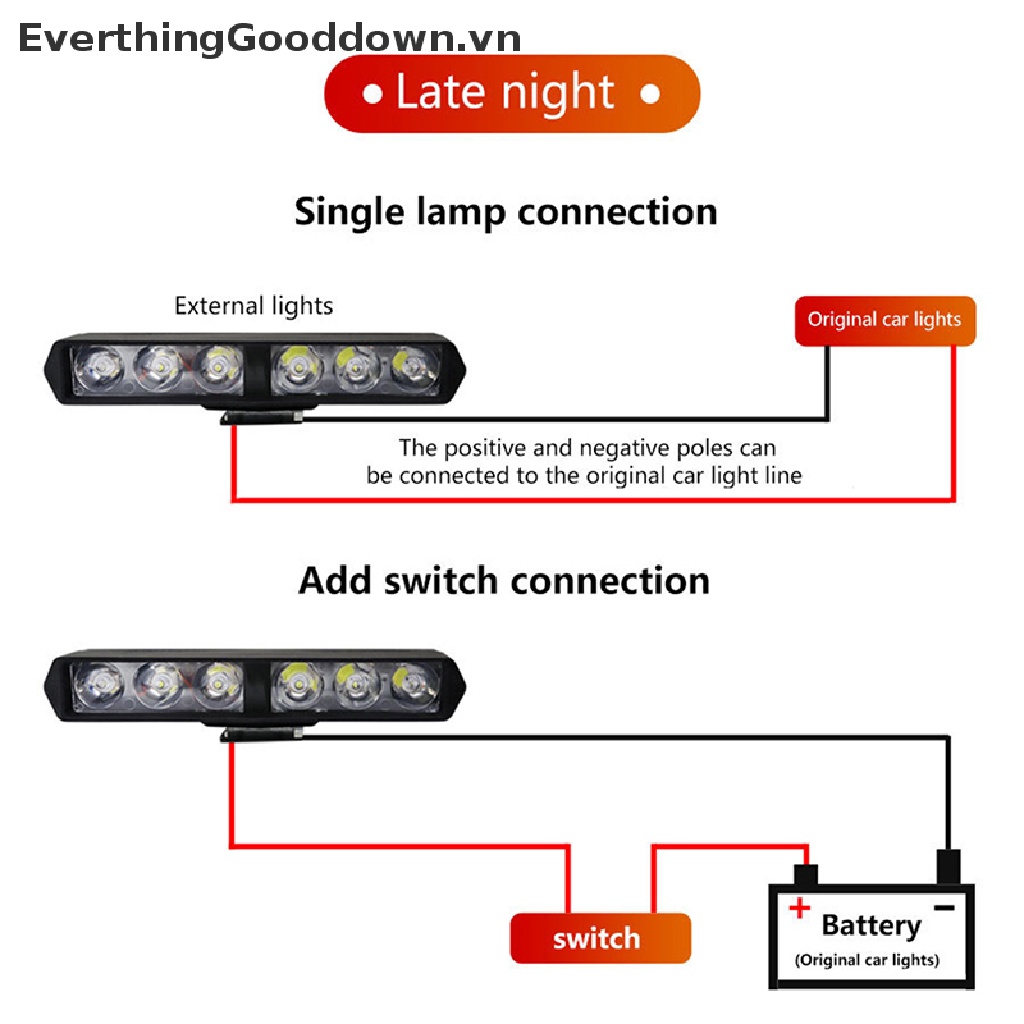 Đèn Pha DRL 6LED Độ Sáng Cao Chuyên Dụng Cho Xe Mô Tô