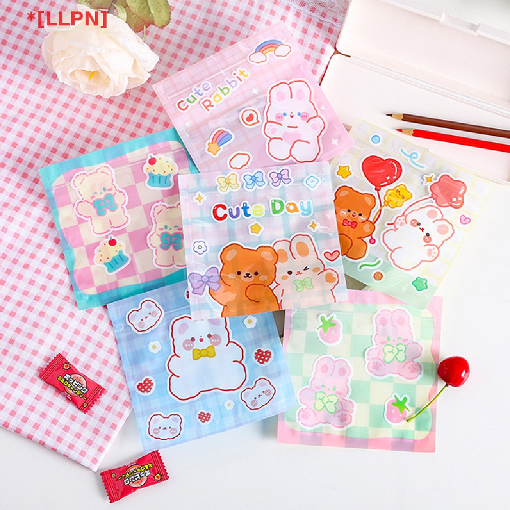 Set 10 Túi Nhựa Đựng Bánh Kẹo Có Khóa Kéo Kiểu Dáng Dễ Thương