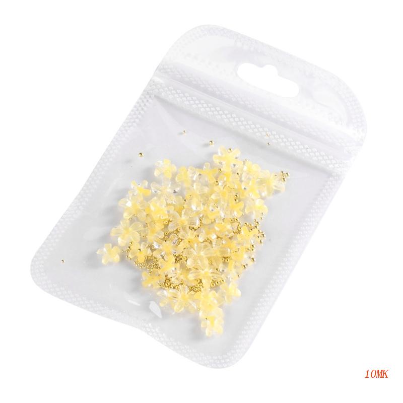 Hạt Vàng Hình Hoa 3D Bằng Acrylic Dùng Trang Trí Móng Tay DIY