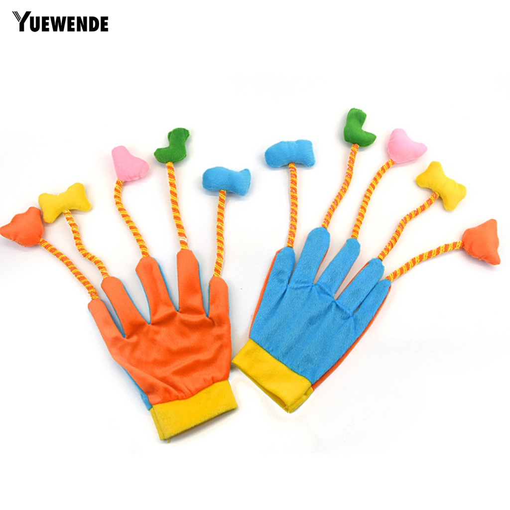 Găng Tay Bông Tua Rua Năm Ngón Chống Mài Mòn Đồ Chơi Cho Mèo